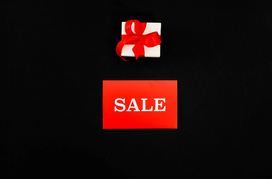 And Sale Card On Black Background